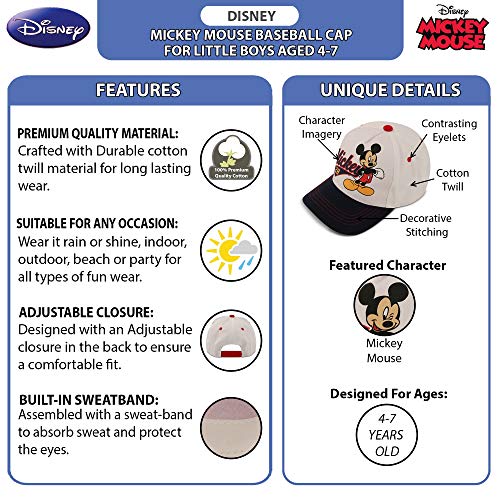 Image of Disney Little Boys' Mickey Mouse Cotton Baseball Cap