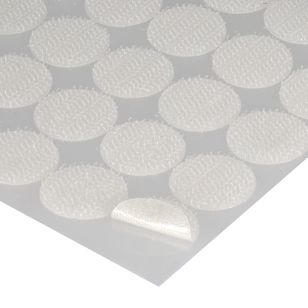 300 Piezas de Puntos Redondos blancos de 20mm, Pegatinas Redondas, 150 Pares de Gancho y Bucle Autoadhesivos, doble cara, para bricolaje, manualidades, uso escolar y doméstico