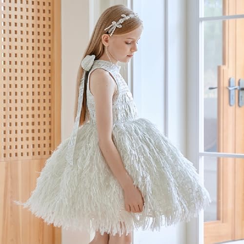 Quenny Spring/Summer Girls' Dress High end Flower Girl Princess Dress Little Host Piano Performance Dress4