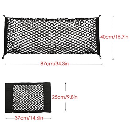 Kilofly 3Pc Elastic Car Rear Trunk Cargo Net Mesh Storage Pocket Organizers Set #TOP5