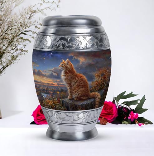 Image of Enigmatic Pet Urn Cat Urns for Ashes - Funeral Urns - Companion Urns - Funeral Urns for Human Ashes - Urn for Adult Male - Adult Urns for Men (10 inch)