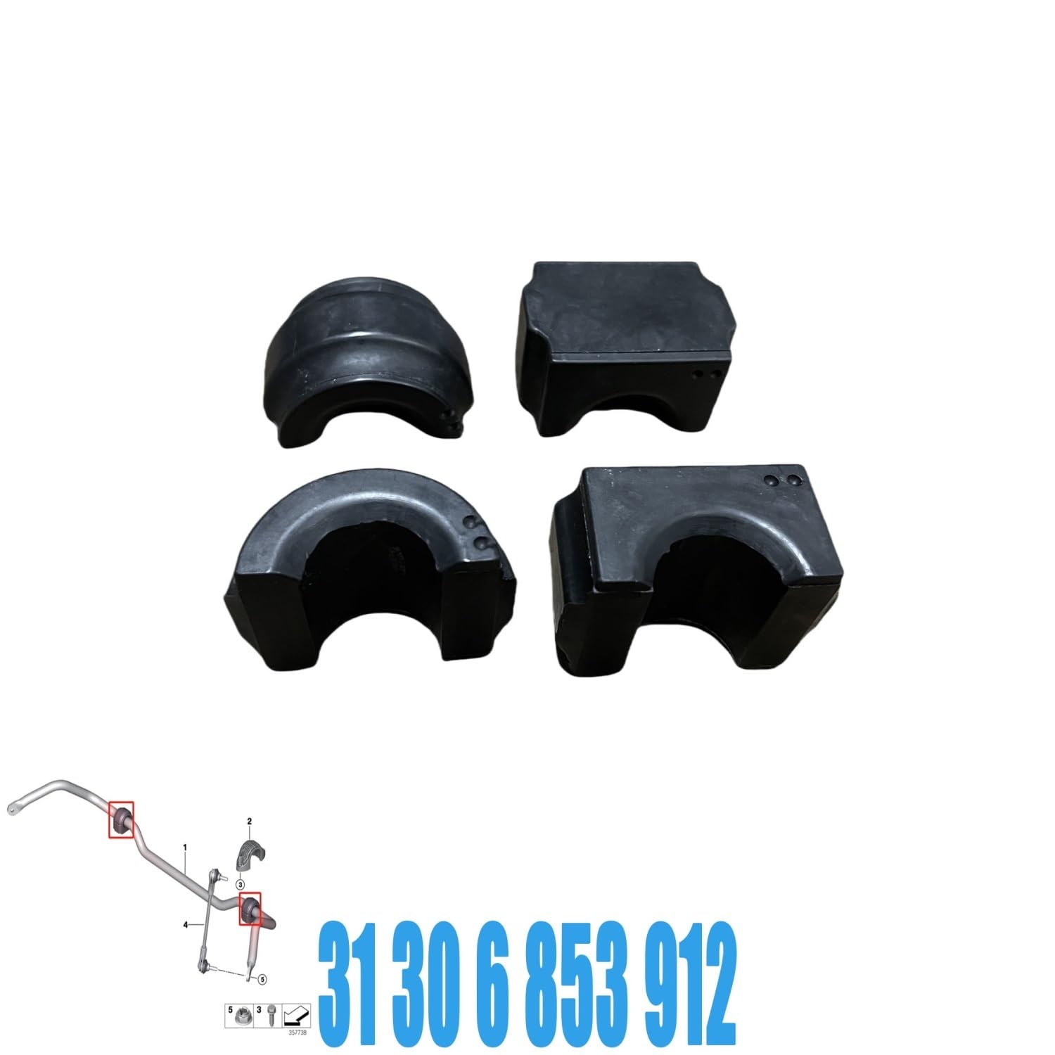 stabilizujące Stabilizator Pasuje do Bmw F45 F46 X1 F48 Clubman F54 2 szt. tulei stabilizatora przedniego. 31306853912 31356788710