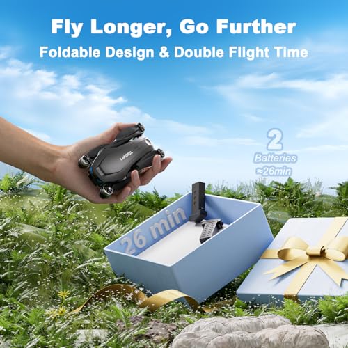 Drone with AI Optical Flow & AI Voice/Gesture Control, 1080P FHD FPV Camera for Kids Beginners Adults, Brushless Motor Foldable RC Drone, One-Key Start, 3D Flips, 2 Batteries 26 Min, Indoor/Outdoor - Image 7