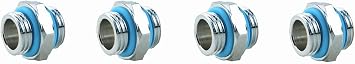 Silver Chrome G1/4" Male to Male Fitting for Computer Water Cooling System Through joint straight joint4 PCS