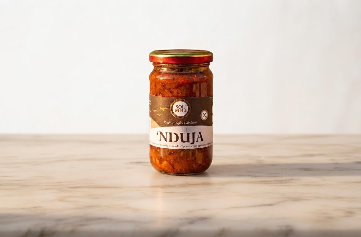 Estock1food 'Nduja in Vasetto Tradizionale Calabrese, Crema Piccante di Suino e Peperoncino (6 Vasetti)