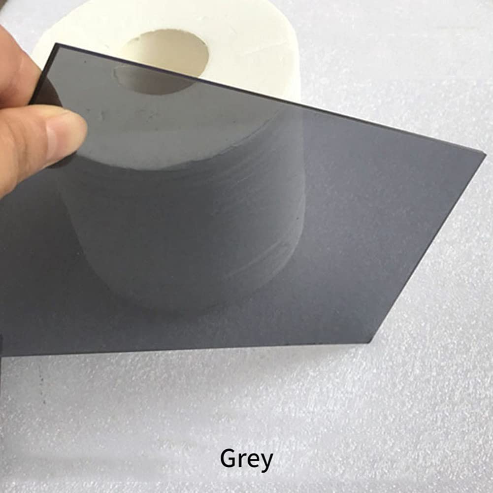 Tong Gu 1X 1/5 inch Thick Acrylic Plexiglass Glass Sheet Color Transparent for Home Decor DIY… (3.9x7.8 inch/10x20 cm, Grey)