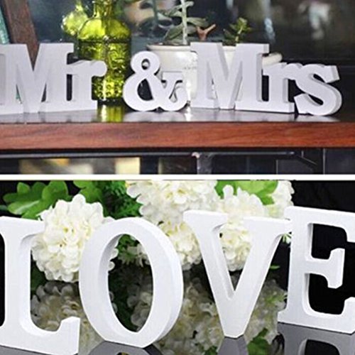 DASNTERED Large White Wooden MR & MRS Wedding Sign, MR & MRS Wooden Letters Wedding Reception Sign Solid Table Centrepiece Decor(White) DASNTERED Large White Wooden MR & MRS Wedding Sign, MR & MRS Wooden Letters Wedding Reception Sign Solid Table Centrepiece Decor(White)