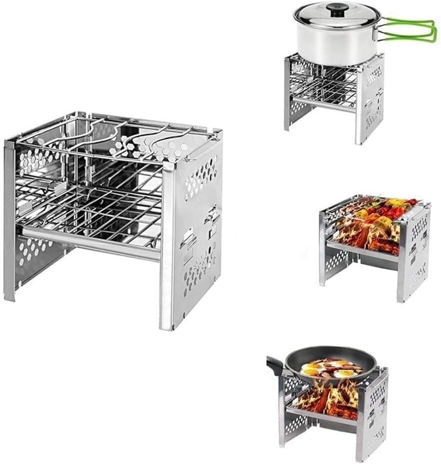 Miniatura 4 de Barbacoa Parrilla de carbón Plegable Barbacoa Parrilla de barbacoa Parrilla de carbón portátil Parrilla de carbón inoxidable Plegable de carbón de le