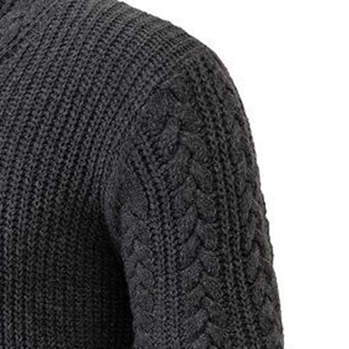 Mens Shawl Knitted Pullover Long Sleeve Casual Male Knits Sweaters Slim Fit Knit Turtleneck Sweater3
