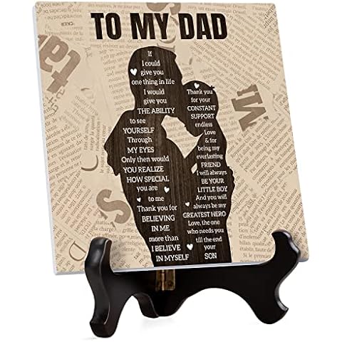 Dad Gifts - Dad Gifts from Son, Engraved Acrylic Heart Plaque Gifts for Dad, Dad Birthday Gifts, Valentines Day Gifts for Dad, Birthday Anniversary Father's Day Gifts for Dad Cover