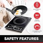 Mueller RapidTherm Portable Induction Cooktop, 1800W Hot Plate Electric Stove Top Burner. 8 Temp Levels, Auto-Off & Pot Detection, LED Display, Child Lock, 4 Programs, Burners for Cooking - Image 4
