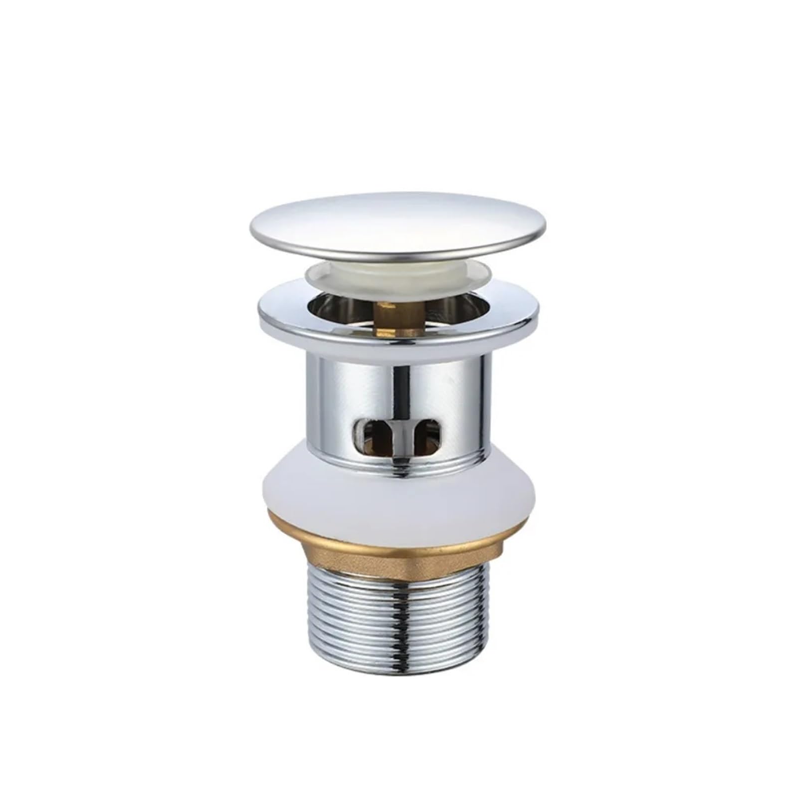 pop up sink plug Basin Drainer Press Type Bouncing Core Pop-up Sink Drain Rapid Drainage Threaded Bathroom Vanity for home(Type1)