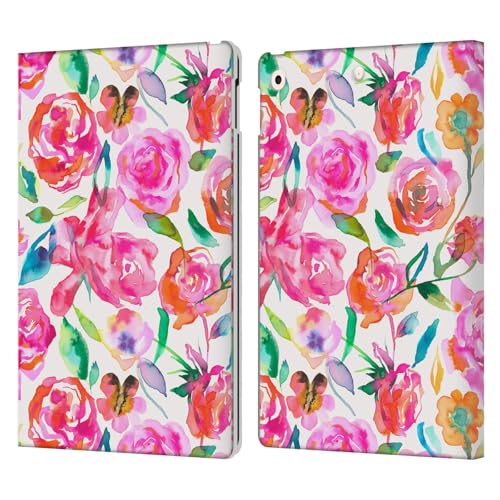 Étui portefeuille en cuir Ninola Roses d'été pour iPad 10.2 protège avec élégance