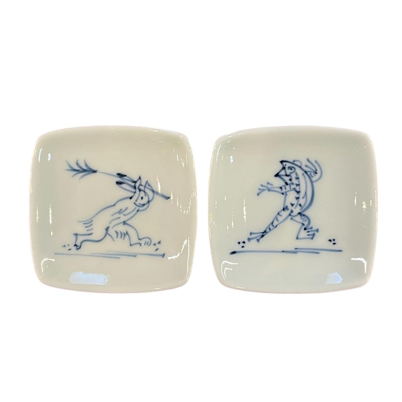 Amazon | 鳥獣戯画 食器 皿 グッズ 箸置き 小皿 陶器 豆皿セット 2枚組
