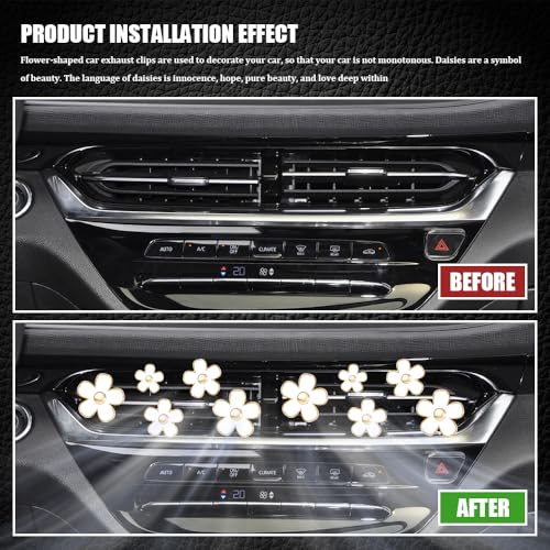 Image of 8PCS Daisy Flower Air Vent Clip Accessories, Air Conditioning Outlet Clip, Car Air Freshener Dashboard Accessories Charm, Auto Decorations Interior Universal Car Fresheners for Women
