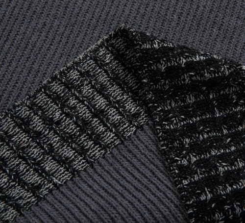 yoeasy Men's Turtleneck Zipper Twisted Knitted Pullover Sweater Slim Fit Ribbed Long Sleeve Sweater Tops4