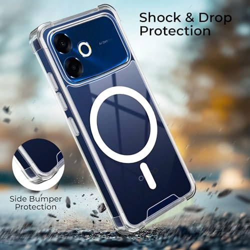 Image of A rtistque Clear Back Cover Case for Oppo F33 Pro 5G | Compatible with Mag-Safe | Premium Transparent Cover | Shockproof TPU Bumper | Slim Protective Design | Oppo F33 Pro Back Cover - Transparent