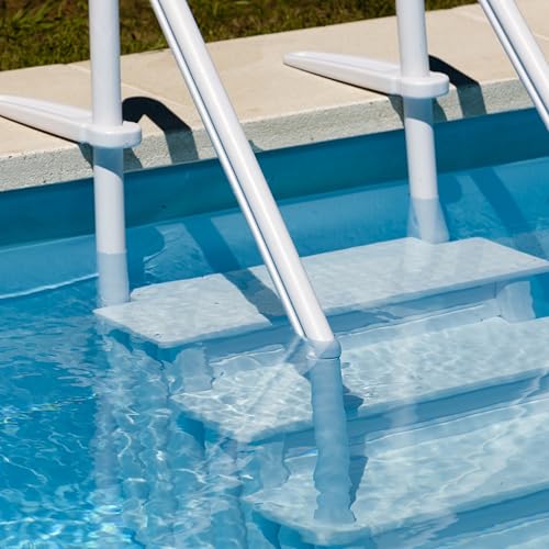 Gre EPE30 – rutschfeste Poolleiter für eingelassene Pools, Sicherheitsleiter mit 4 Stufen, synthetisch, Farbe Weiß. 80 x 92 x 206 cm