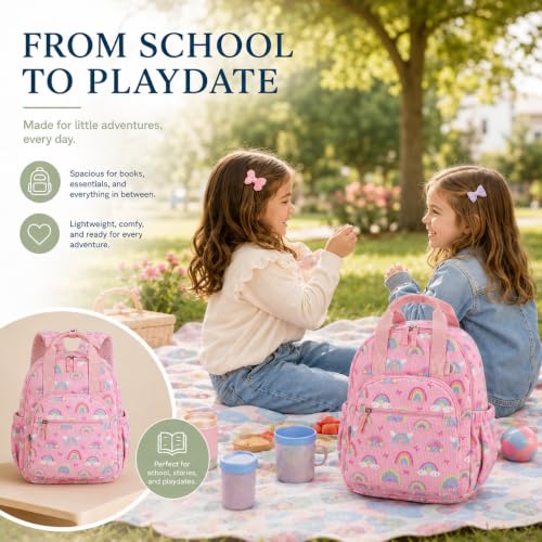 Image of Bluboon Toddler Backpack for Girls Boys 3-6 Cute 15 inch Preschool Kindergarten Backpacks Kids Daycare Bags School Travel (Age 4-8 (15 inch H Fit A4 Folder))