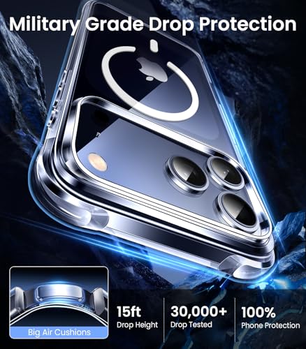 Image of Mkeke Magnetic for iPhone 17 Pro Max Case Clear, [Compatible with MagSafe] [Not Yellowing] [Military-Grade Drop Protection] Phone Bumper for iPhone 6.9 inch 2025