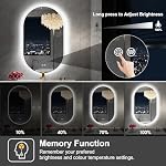 S·BAGNO 20'x32'' Ovale LED Miroir salle de bain avec lumières, anti-fog, 3 Couleurs Température & Rétroviseurs réglables pour mur de salle de bain avec fonction mémoire, étanche, anti-éblouissement