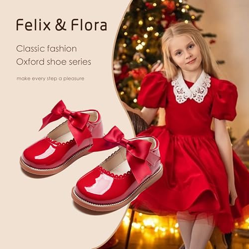 Image of Felix & Flora Toddler Little Girl Mary Jane Dress Shoes - Ballet Flats for Girl Party School Shoes