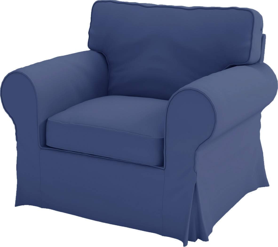 Cotton Ektorp Chair Cover Replacement is Custom Made Compatible for IKEA Ektorp Armchair Cover, The Slipcover Set Only Fits Ektorp Chair (Deep Blue Chair)