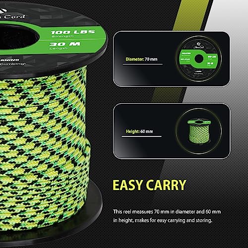 Abma Cord Paracord 100 lbs 2mm 100% Nylon 30M - Dragonfly, Multi Color-dragonfly, 30 Meters - Image 2