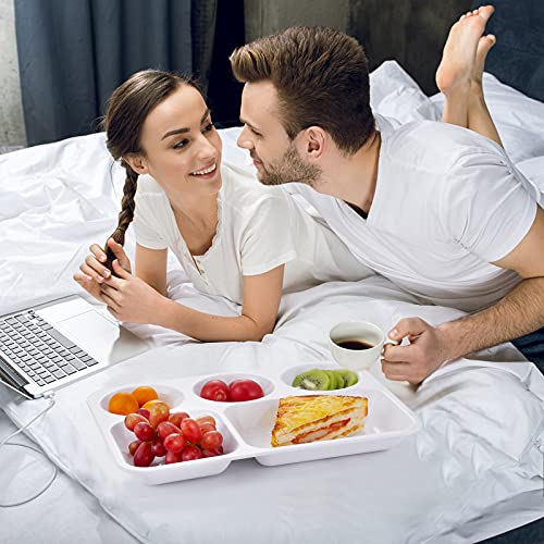 Divided Melamine Plates 5-Compartment White Serving Tray, 13.3 x 9.76 inches, 3 PCS, PFW-133976-03 by HSDT - Image 6