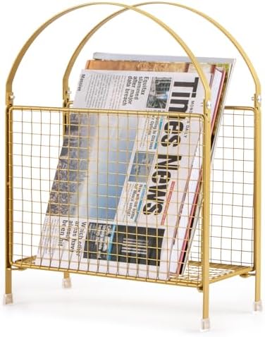 PUERSI Freestanding Magazine Holder, Metal Magazine Rack Floor St...