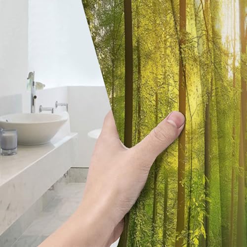 Rideau douche lavable en machine 180x180 imperméable avec crochets - 5