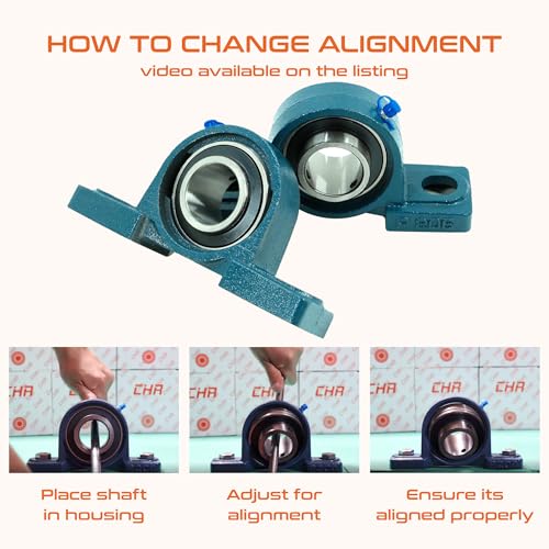 Image of CHR 4 Pack UCP205-16 Pillow Block Bearings | Mounted Pillow Block Bearings - Chrome Steel with 1 inch Bore | ISO 9001-2015 Certified