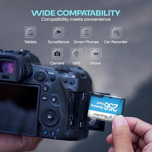 Image of GreenTech 256 GB Micro SD Memory Card with 3.0 Ultra High Speed | Full HD Video Resolution | Upto 100 Mbps Read Speed | Suitable for Tablet, Camera, Smart Phone, Surveillance, Drone