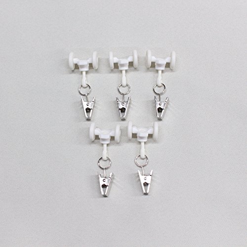 Room/Dividers/Now Curtain Track Pinch Clips - Curtain Rail Ceiling Gliders Set - Plastic Body And Wheels With Steel Pinch Clips - Glider Pinch Clips For Curtains (Pack Of 5) #TOP6