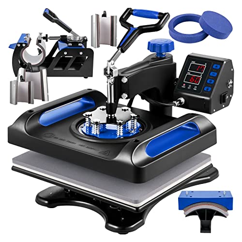 Prensa térmica 8 en 1 12x15 pulgadas azul negro rojo