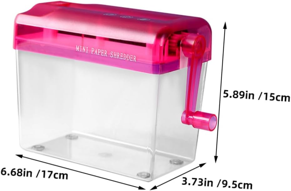 Ciieeo 2pcs Portable Manual Paper Shredder Handheld A6 Size Desktop Document Cutter for Office and Home Use in Pink and Blue
