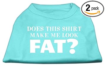 Mirage Pet Products 10-inch Does This Shirt Make Me Look Fat Screen Printed Shirt for Pets, Small, Aqua