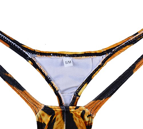 Mens String Thong Bulge Pouch T-Back Bikini Tiger4