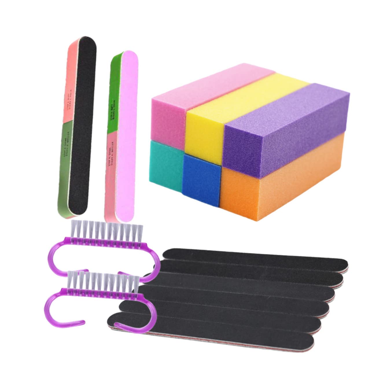 MAGICLULU 3juegos Limas y Pulidores De Uñas De Manicura Para Uñas Acrílicas y Postizas Cepillo Mini y Bloques De Pulido Para Manicura y Pedicura