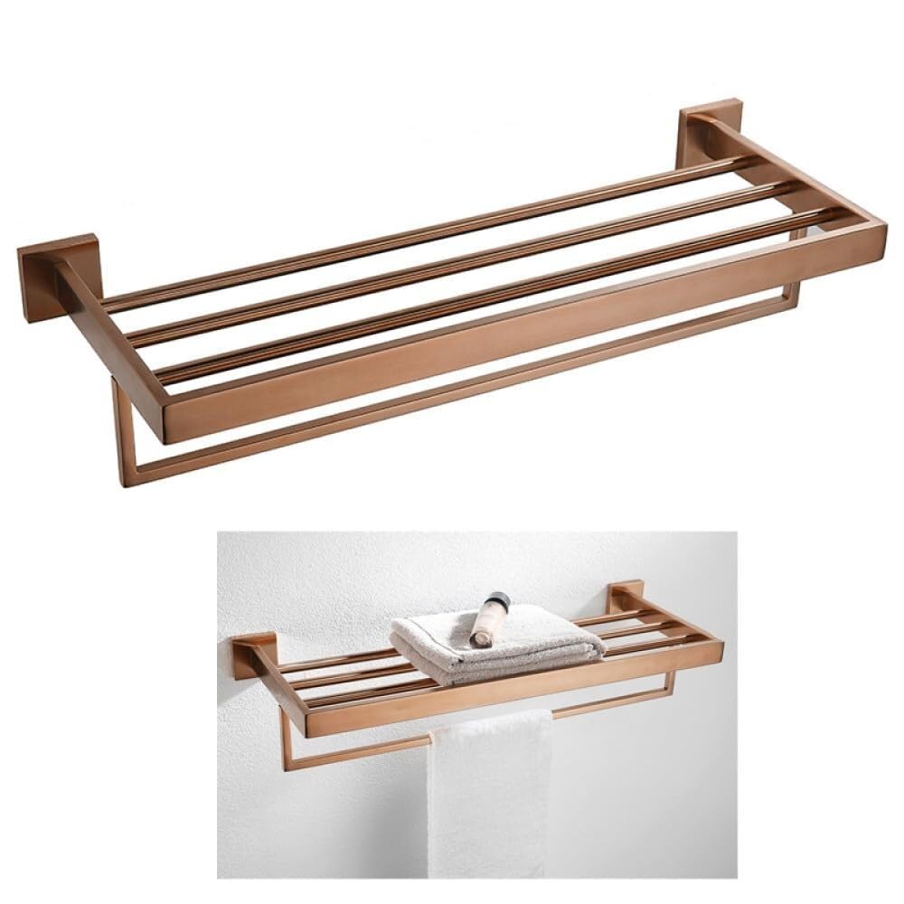 Towel Rail 60 Cm Brushed Rose Gold Bathroom Accessories Square Bathroom Accessories Toilet Paper Holder Towel Rail Robe Holder Towel Rail Towel Rack (Towel Rail 60 Cm)