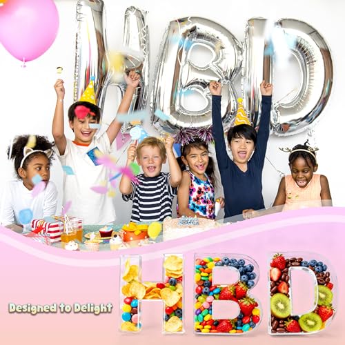 UOOTEC 11" Acrylic Letter & Number Tray – Reusable Fillable Charcuterie Snack Platter, Alphabet Dessert Serving Box for Birthday, Wedding, Graduation Party Decor (0) by UOOTEC - Used condition - Image 4