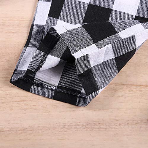Image of Kids Girl's Christmas Pants Red Plaid Buffalo Bottom Black Stretch Sweatpants Elastic Casual Soft Lounge Pants