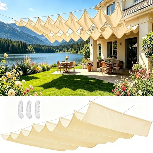 Voile ombrage rétractable vague 250x2000 avec oeillets protection uv - 2