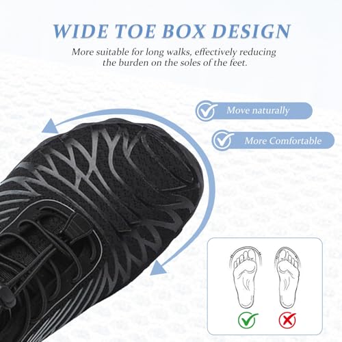Image of Barefoot Shoes for Women & Men, Grounded Walking Hiking Barefoot Shoes, Wide Toe Box Non-Slip Water Athletic Footwear, Comfortable Vitality Barefoot Footwear, Trail Running Sneakers Unisex
