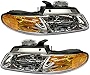Evan-Fischer Headlight Set Compatible with 1996-1999 Dodge Grand Caravan Chrysler Town and Country Left Driver and Right Passenger Side Halogen With bulb(s)