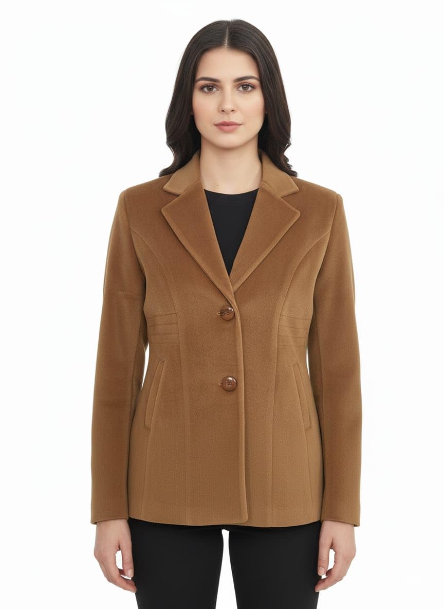Women Velvet Blazer Jacket – Elegant Short Fit Formal Office Wear Coat with Lapel Collar, Button Closure, Slim Fit Stylish Winter & Business Wear-image-38