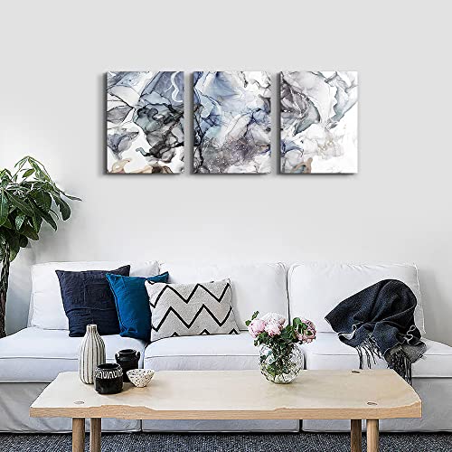 TTHYUEWS Canvas Art - 3 Piece Abstract Wall Art, 12x16 inches Each, Modern Home Decor, Kitchen, Bathroom, Living Room, Office Wall Decorations, Ink Paintings, Ready to Hang - Image 5