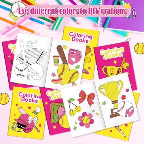 Image of Bulk Softball Coloring Books, 24Pcs Mini Ball Drawing Booklet for Kids