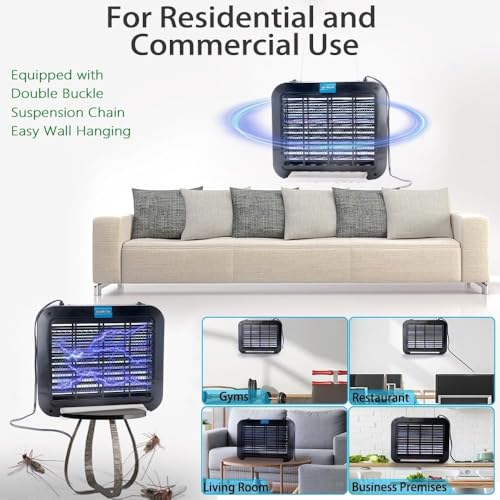 Image of Electric Mosquito Killer, Fly Insect Killer Machine, Insect Bug Zapper,Fly Catcher and Trap Killer LED Lamp for Restaurants,Home,Office,Bedroom-Rechargeable Night Lamp (Black-202)