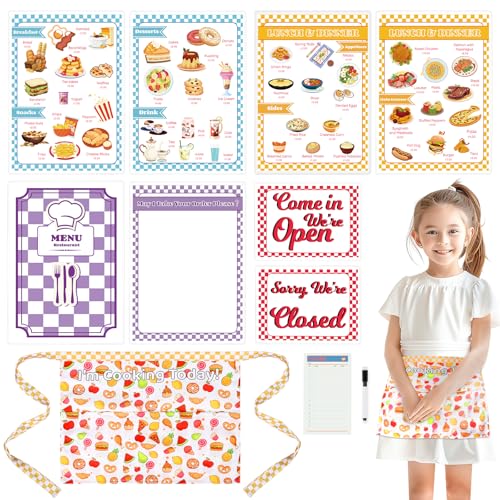 7 Pieces Restaurant Server Play Toys Set Pretend Play...